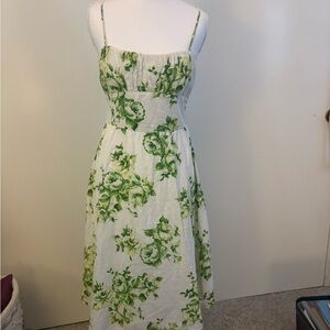 Floral Green and White Women's Sun Dress
